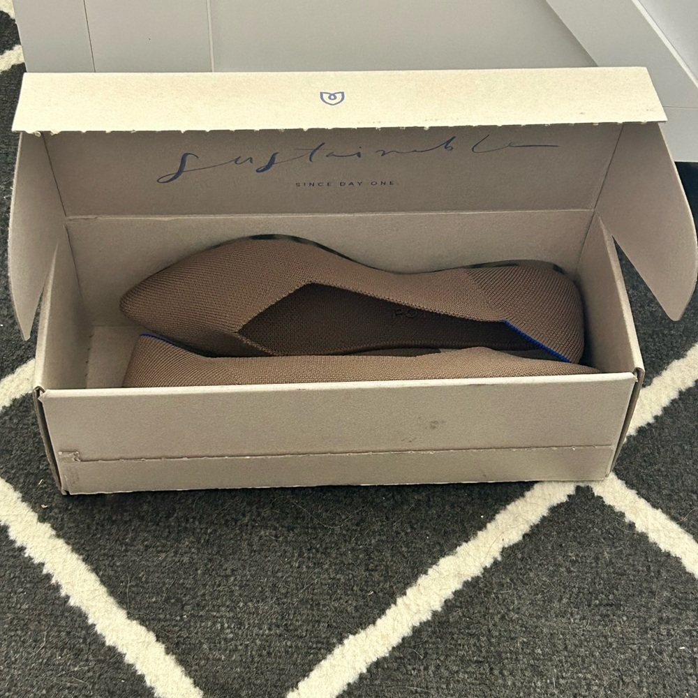 Rothy's Brown Flats with Blue Trim - Picture 7 of 10